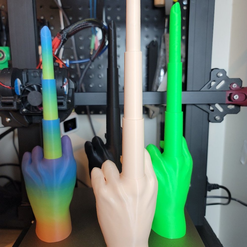 Collapsing Middle Finger | Gag Gift | Desk Toy | Fun Fidget Toy | 3D Printed